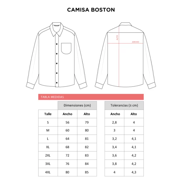 Camisa Boston Hombre/Unisex - Imagen 2
